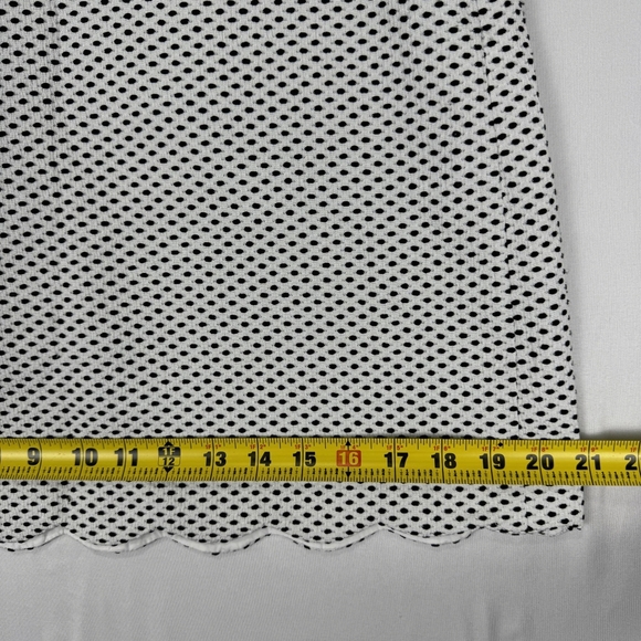 LOFT Womens Black & White Polka Dot Scalloped Hem Skirt Career Size 6 - Picture 12 of 13